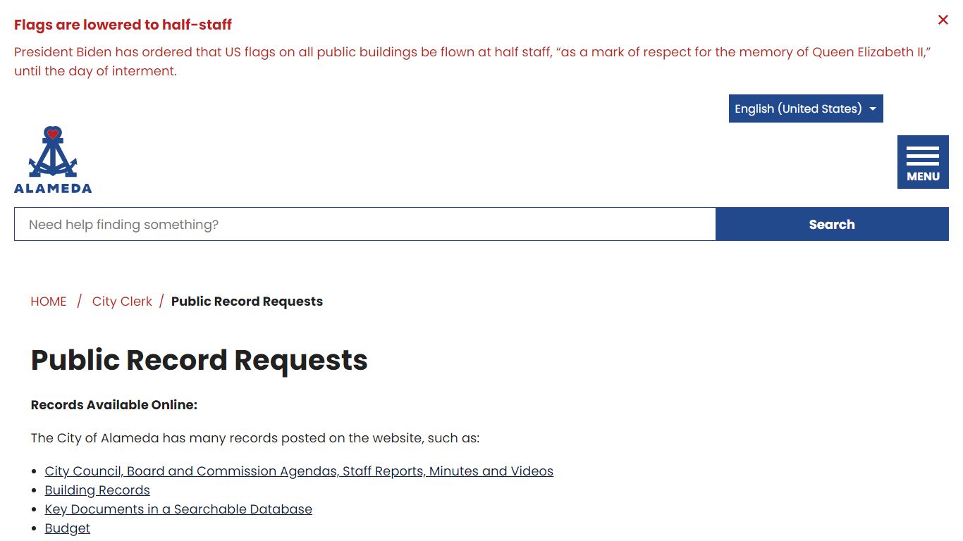 Public Record Requests - alamedaca.gov